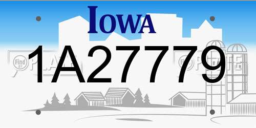 1A27779 Iowa License Plate