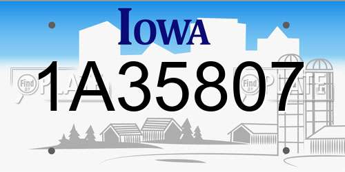 1A35807 Iowa License Plate