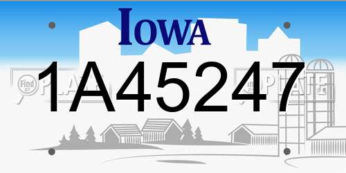 1A45247 Iowa License Plate