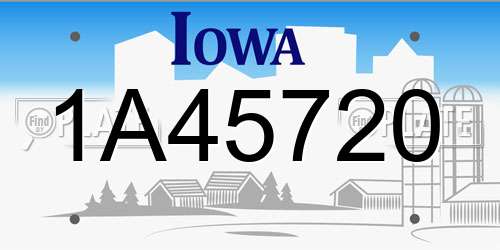1A45720 Iowa License Plate