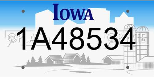 1A48534 Iowa License Plate