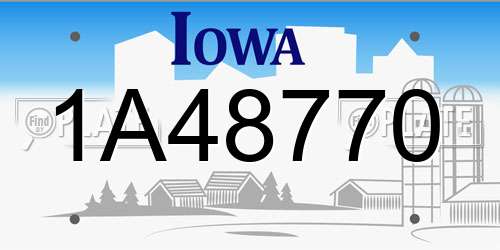1A48770 Iowa License Plate