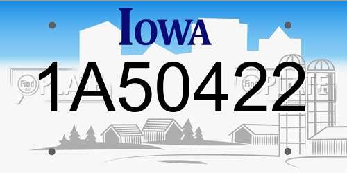 1A50422 Iowa License Plate