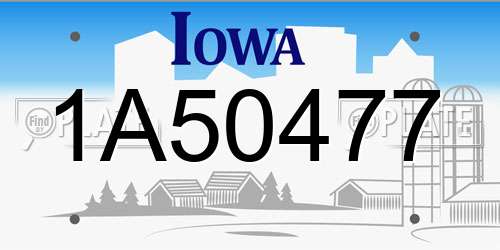 1A50477 Iowa License Plate