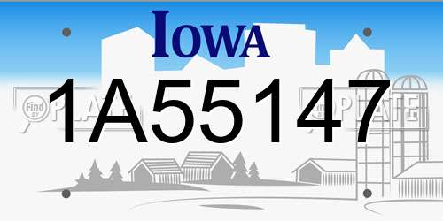 1A55147 Iowa License Plate