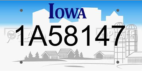 1A58147 Iowa License Plate