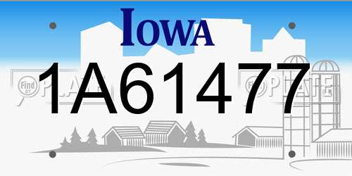 1A61477 Iowa License Plate
