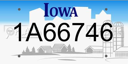 1A66746 Iowa License Plate