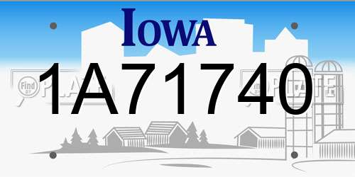 1A71740 Iowa License Plate