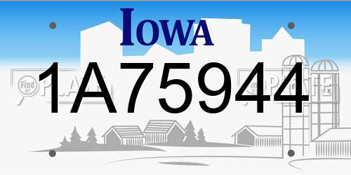1A75944 Iowa License Plate