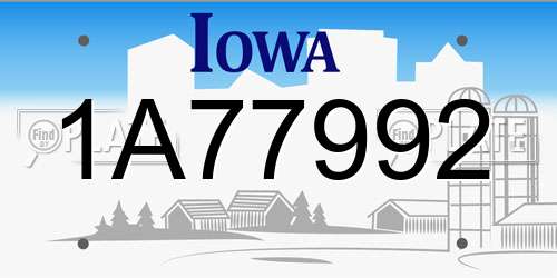 1A77992 Iowa License Plate