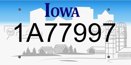 1A77997 Iowa License Plate
