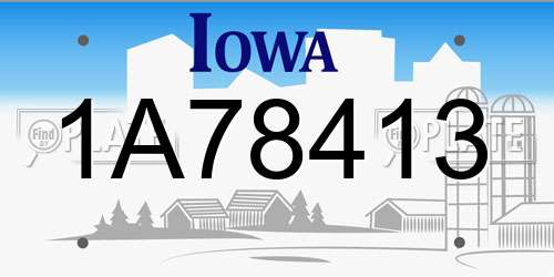 1A78413 Iowa License Plate