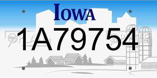 1A79754 Iowa License Plate