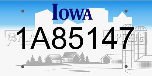 1A85147 Iowa License Plate