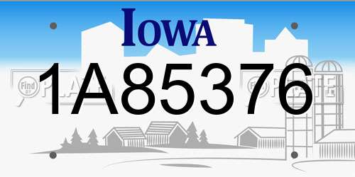 1A85376 Iowa License Plate