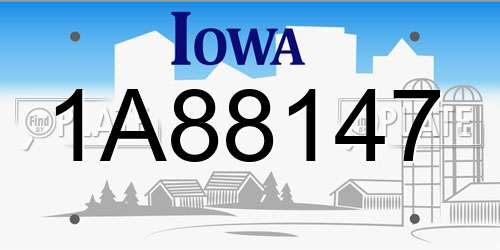 1A88147 Iowa License Plate