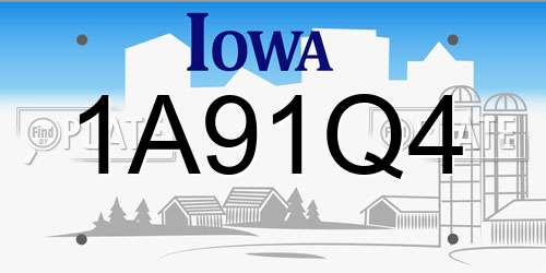 1A91Q4 Iowa License Plate