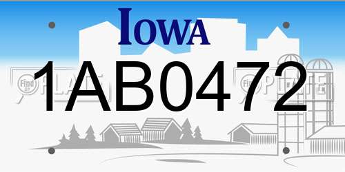 1AB0472 Iowa License Plate