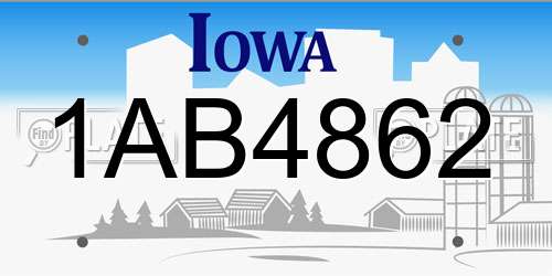 1AB4862 Iowa License Plate
