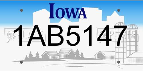1AB5147 Iowa License Plate