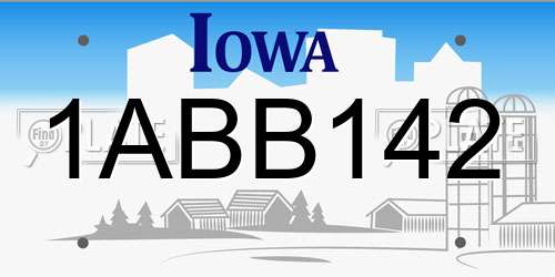 1ABB142 Iowa License Plate