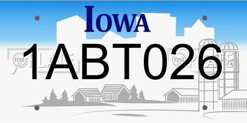 1ABT026 Iowa License Plate