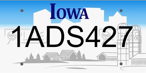 1ADS427 Iowa License Plate