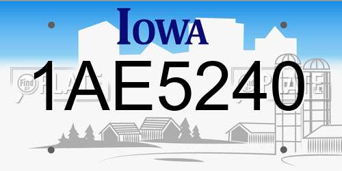 1AE5240 Iowa License Plate