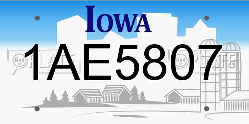 1AE5807 Iowa License Plate