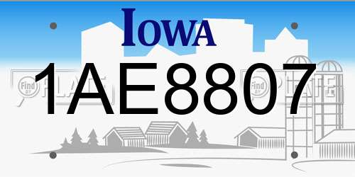 1AE8807 Iowa License Plate