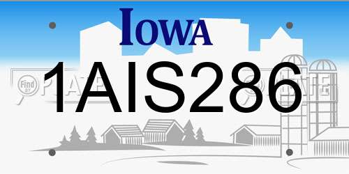 1AIS286 Iowa License Plate
