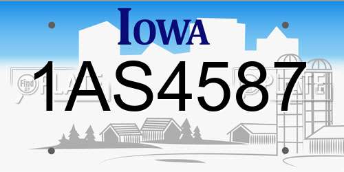 1AS4587 Iowa License Plate