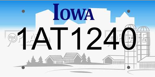 1AT1240 Iowa License Plate