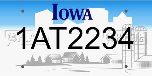 1AT2234 Iowa License Plate