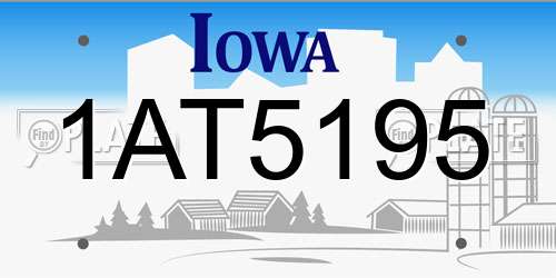 1AT5195 Iowa License Plate