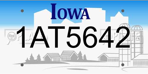 1AT5642 Iowa License Plate