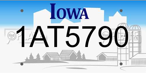 1AT5790 Iowa License Plate