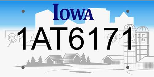 1AT6171 Iowa License Plate