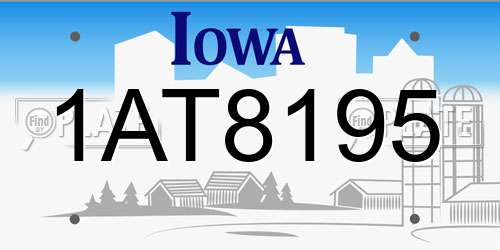 1AT8195 Iowa License Plate
