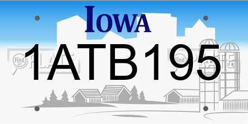 1ATB195 Iowa License Plate