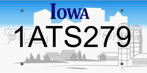 1ATS279 Iowa License Plate