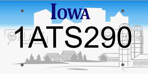 1ATS290 Iowa License Plate