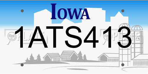 1ATS413 Iowa License Plate