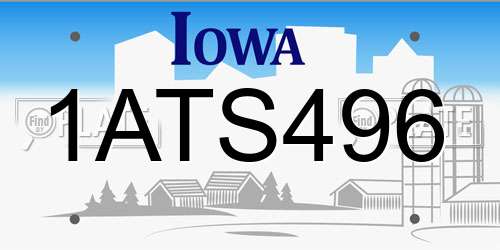 1ATS496 Iowa License Plate