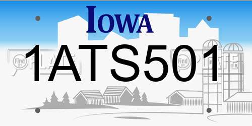 1ATS501 Iowa License Plate