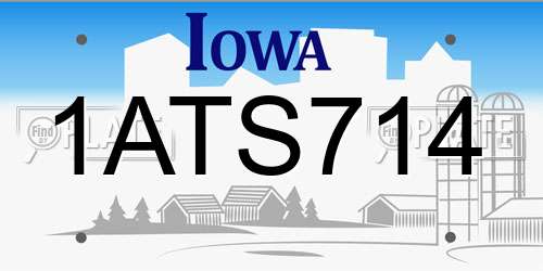 1ATS714 Iowa License Plate