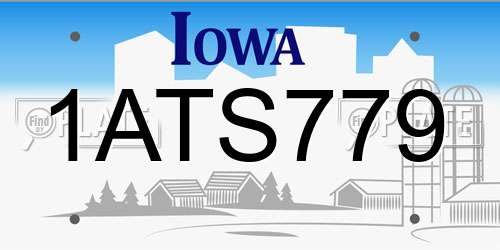 1ATS779 Iowa License Plate