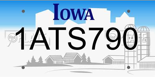 1ATS790 Iowa License Plate