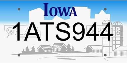 1ATS944 Iowa License Plate
